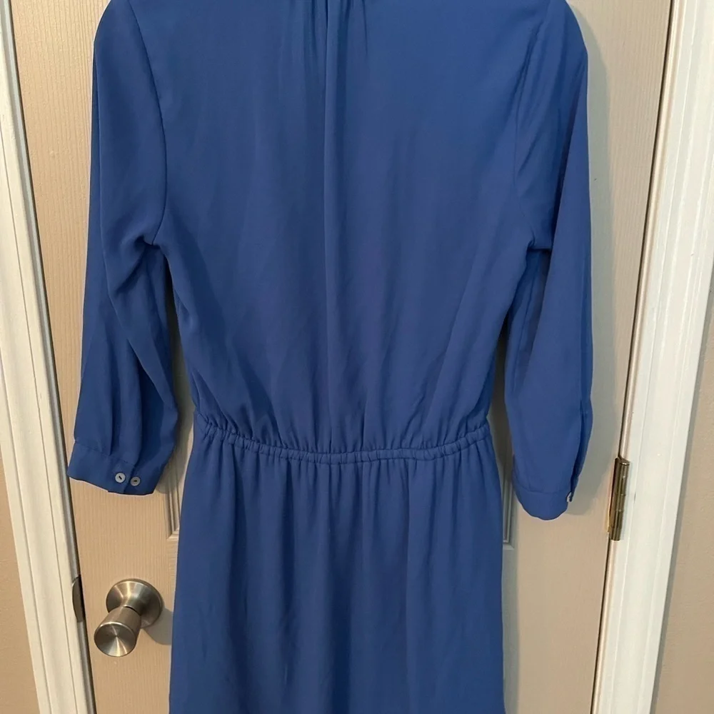 Daniel Rainn Navy Blue Dress Drawstring Waist 3/4 Sleeves - Picture 11 of 11